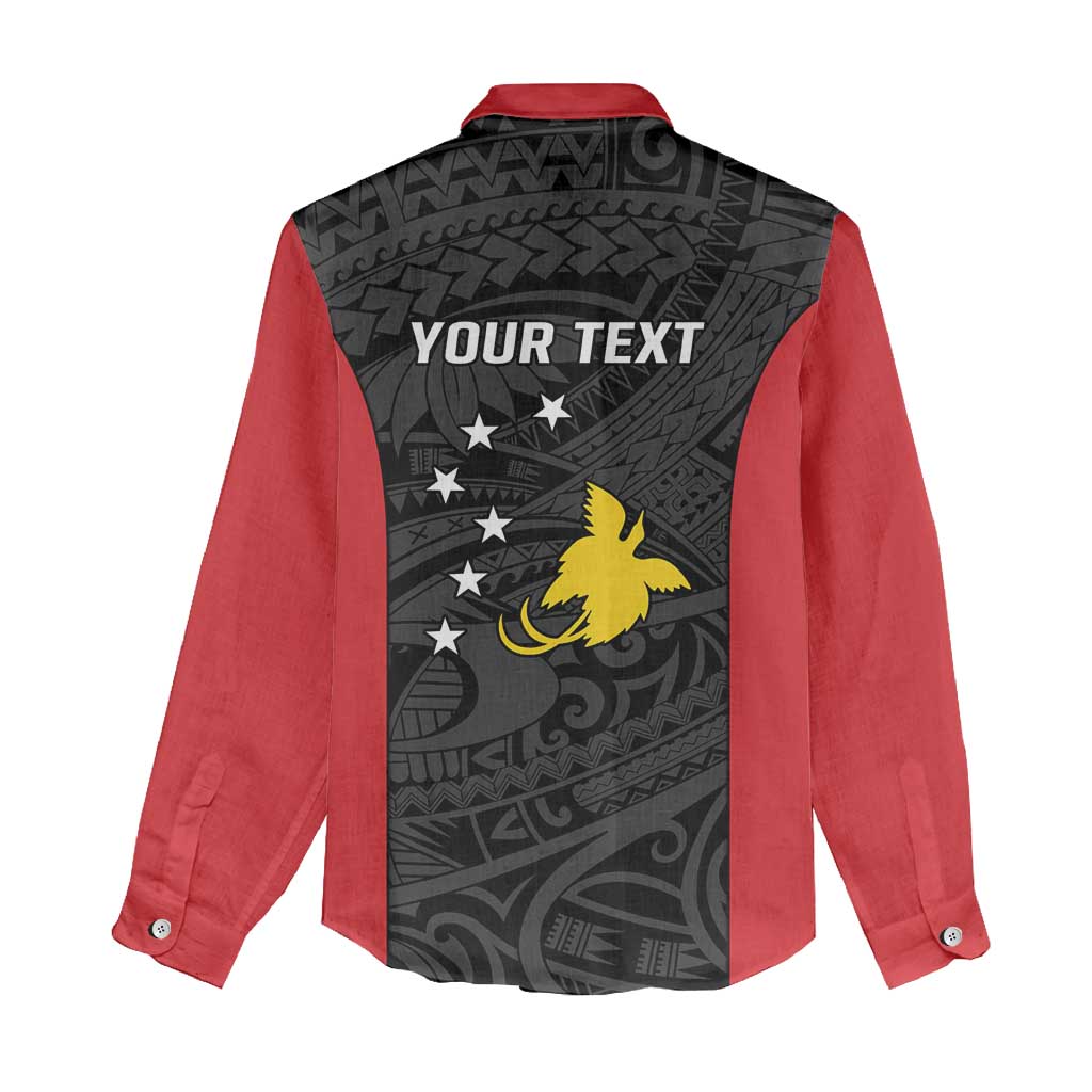 Personalised PNG Sandaun Province Women Casual Shirt Bird of Paradise Tattoo Flag Motif LT9 - Polynesian Pride