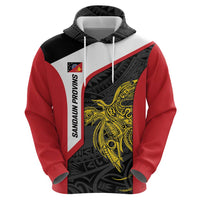 Personalised PNG Sandaun Province Zip Hoodie Bird of Paradise Tattoo Flag Motif LT9 - Polynesian Pride