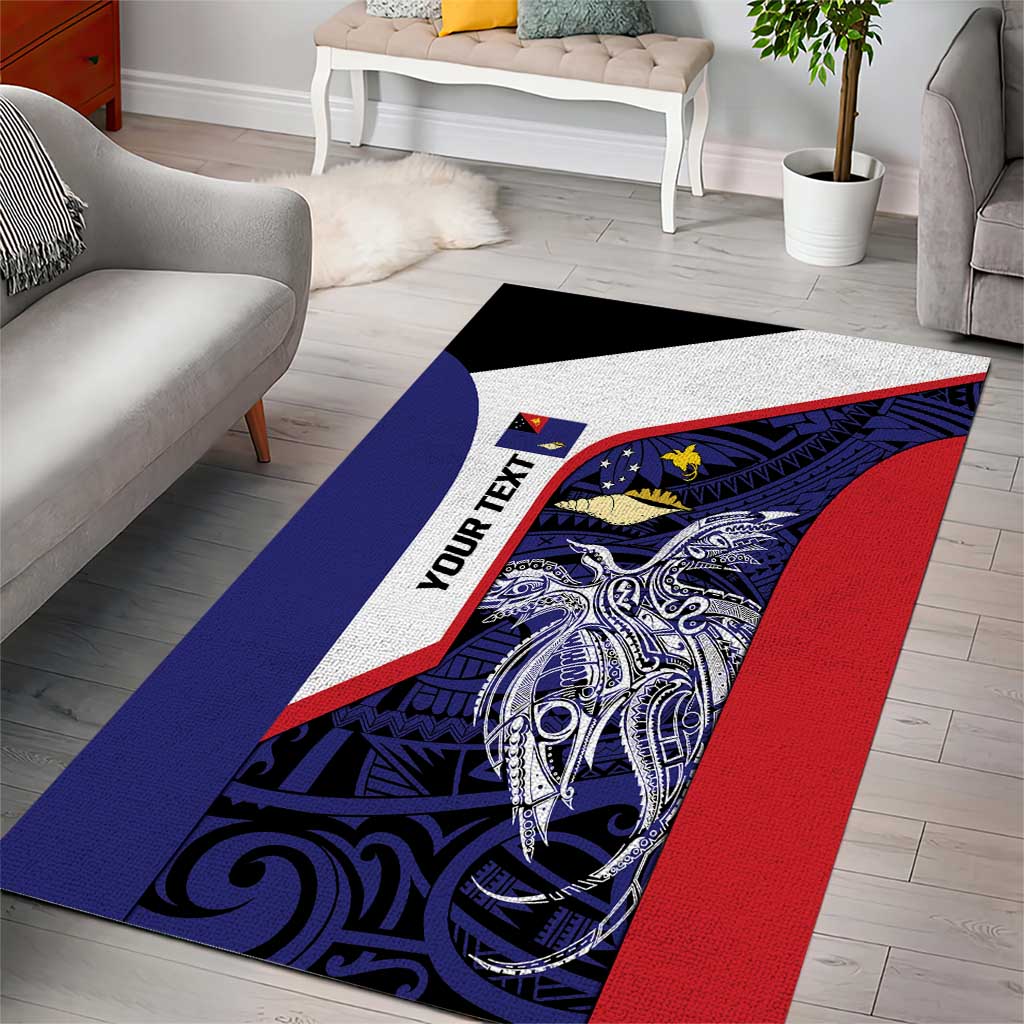 Personalised PNG West New Britain Province Area Rug Bird of Paradise Tattoo Flag Motif LT9 - Polynesian Pride