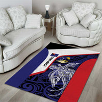 Personalised PNG West New Britain Province Area Rug Bird of Paradise Tattoo Flag Motif LT9 - Polynesian Pride