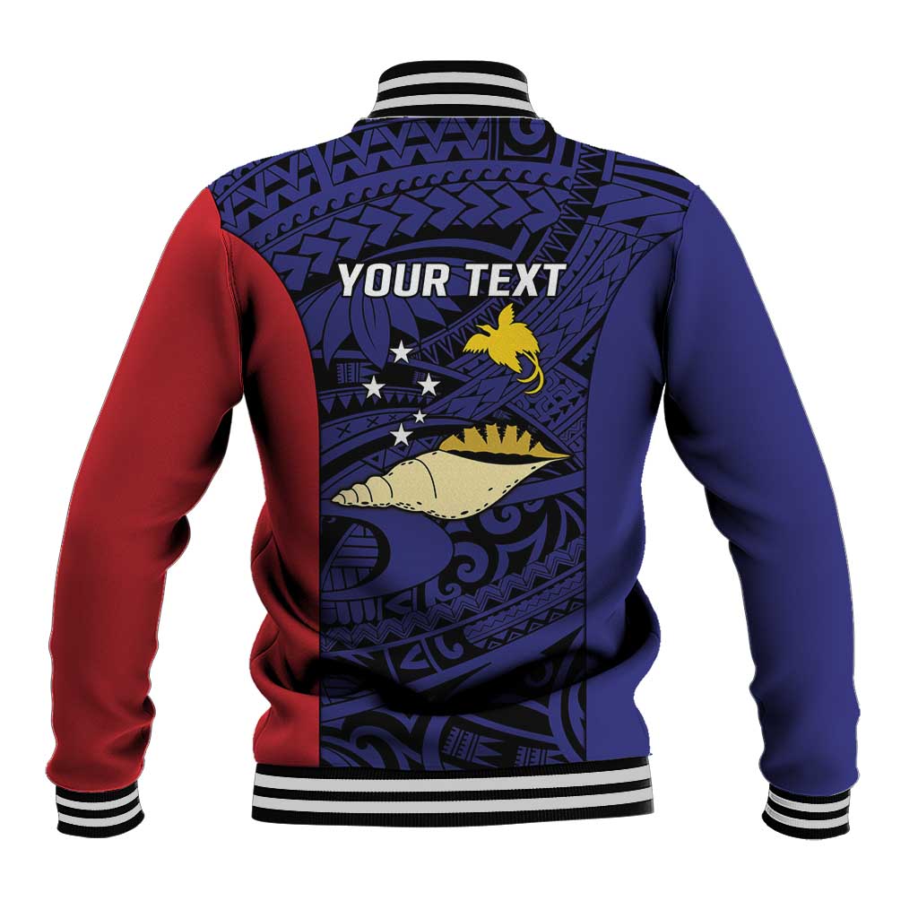 Personalised PNG West New Britain Province Baseball Jacket Bird of Paradise Tattoo Flag Motif LT9 - Polynesian Pride