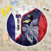Personalised PNG West New Britain Province Beach Blanket Bird of Paradise Tattoo Flag Motif LT9 One Size 150cm Blue - Polynesian Pride