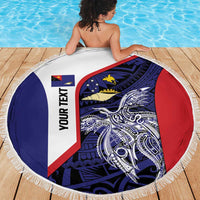 Personalised PNG West New Britain Province Beach Blanket Bird of Paradise Tattoo Flag Motif LT9 - Polynesian Pride
