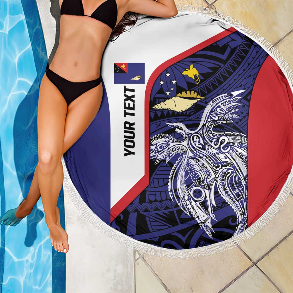 Personalised PNG West New Britain Province Beach Blanket Bird of Paradise Tattoo Flag Motif LT9 - Polynesian Pride