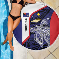 Personalised PNG West New Britain Province Beach Blanket Bird of Paradise Tattoo Flag Motif LT9 - Polynesian Pride