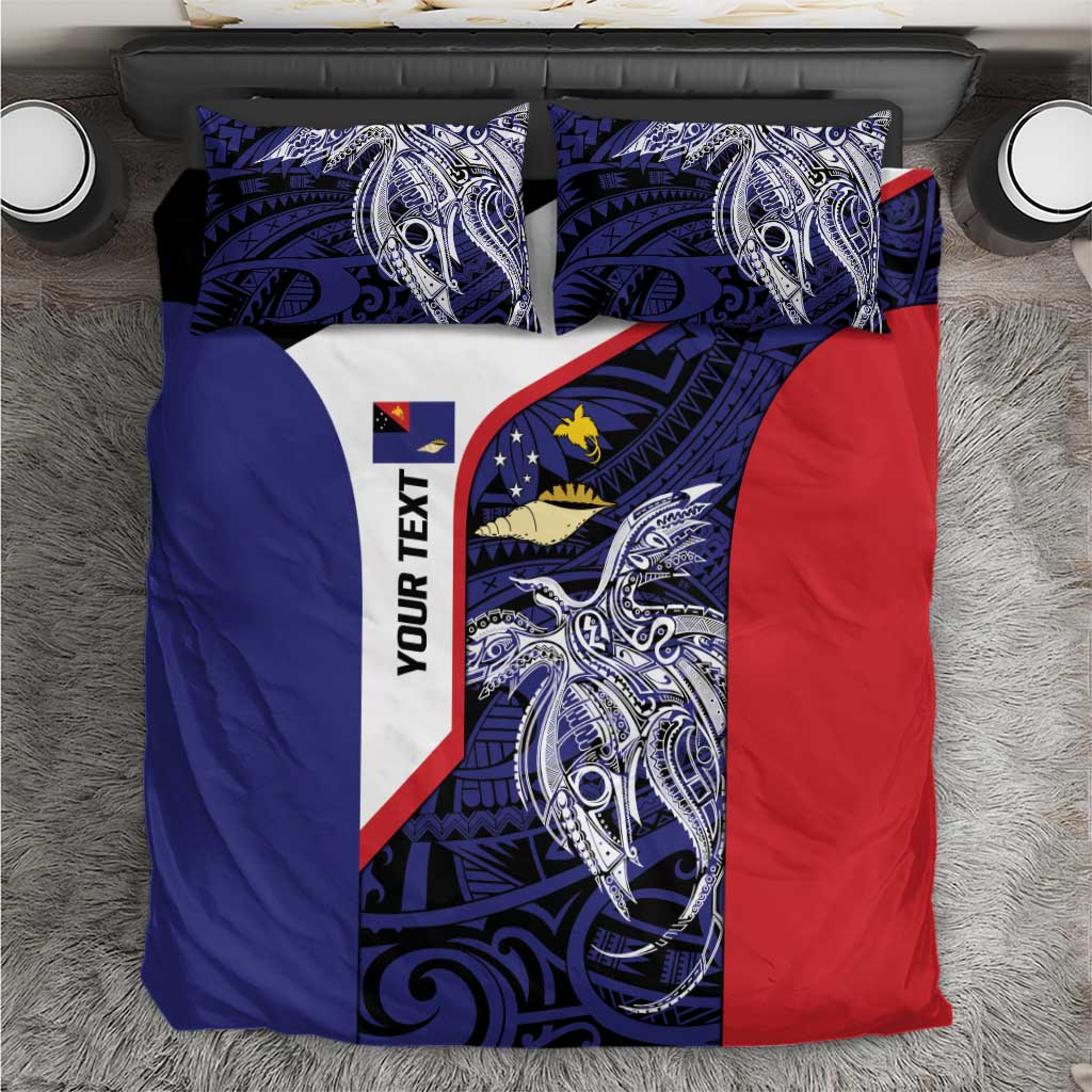 Personalised PNG West New Britain Province Bedding Set Bird of Paradise Tattoo Flag Motif LT9 Blue - Polynesian Pride