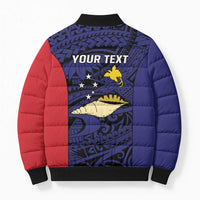 Personalised PNG West New Britain Province Bomber Puffer Jacket Bird of Paradise Tattoo Flag Motif LT9 - Polynesian Pride