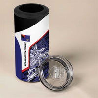 Personalised PNG West New Britain Province 4 in 1 Can Cooler Tumbler Bird of Paradise Tattoo Flag Motif LT9 - Polynesian Pride