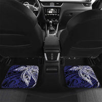 Personalised PNG West New Britain Province Car Mats Bird of Paradise Tattoo Flag Motif LT9 Set 2pcs - Back Blue - Polynesian Pride
