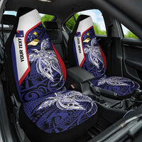 Personalised PNG West New Britain Province Car Seat Cover Bird of Paradise Tattoo Flag Motif LT9 One Size Blue - Polynesian Pride