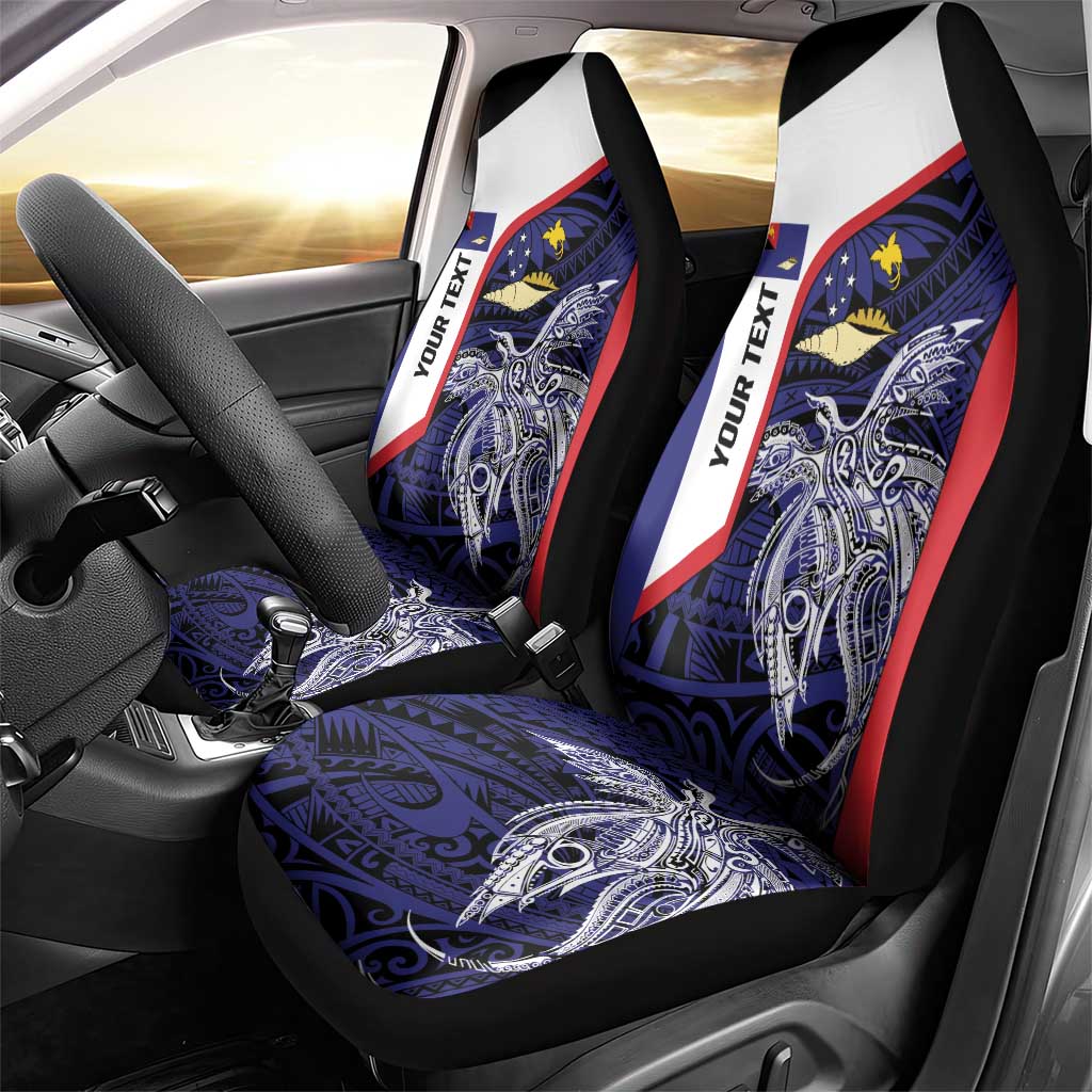 Personalised PNG West New Britain Province Car Seat Cover Bird of Paradise Tattoo Flag Motif LT9 - Polynesian Pride