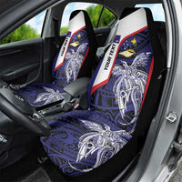 Personalised PNG West New Britain Province Car Seat Cover Bird of Paradise Tattoo Flag Motif LT9 - Polynesian Pride