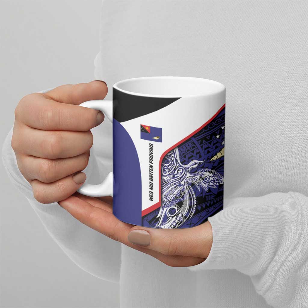 Personalised PNG West New Britain Province Ceramic Mug Bird of Paradise Tattoo Flag Motif LT9 - Polynesian Pride