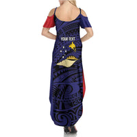 Personalised PNG West New Britain Province Family Matching Summer Maxi Dress and Hawaiian Shirt Bird of Paradise Tattoo Flag Motif LT9 - Polynesian Pride