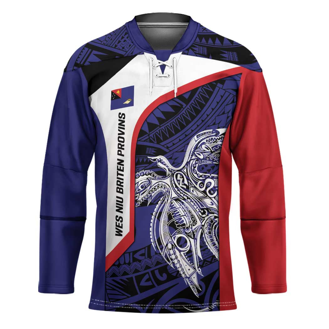 Personalised PNG West New Britain Province Hockey Jersey Bird of Paradise Tattoo Flag Motif LT9 Unisex Blue - Polynesian Pride