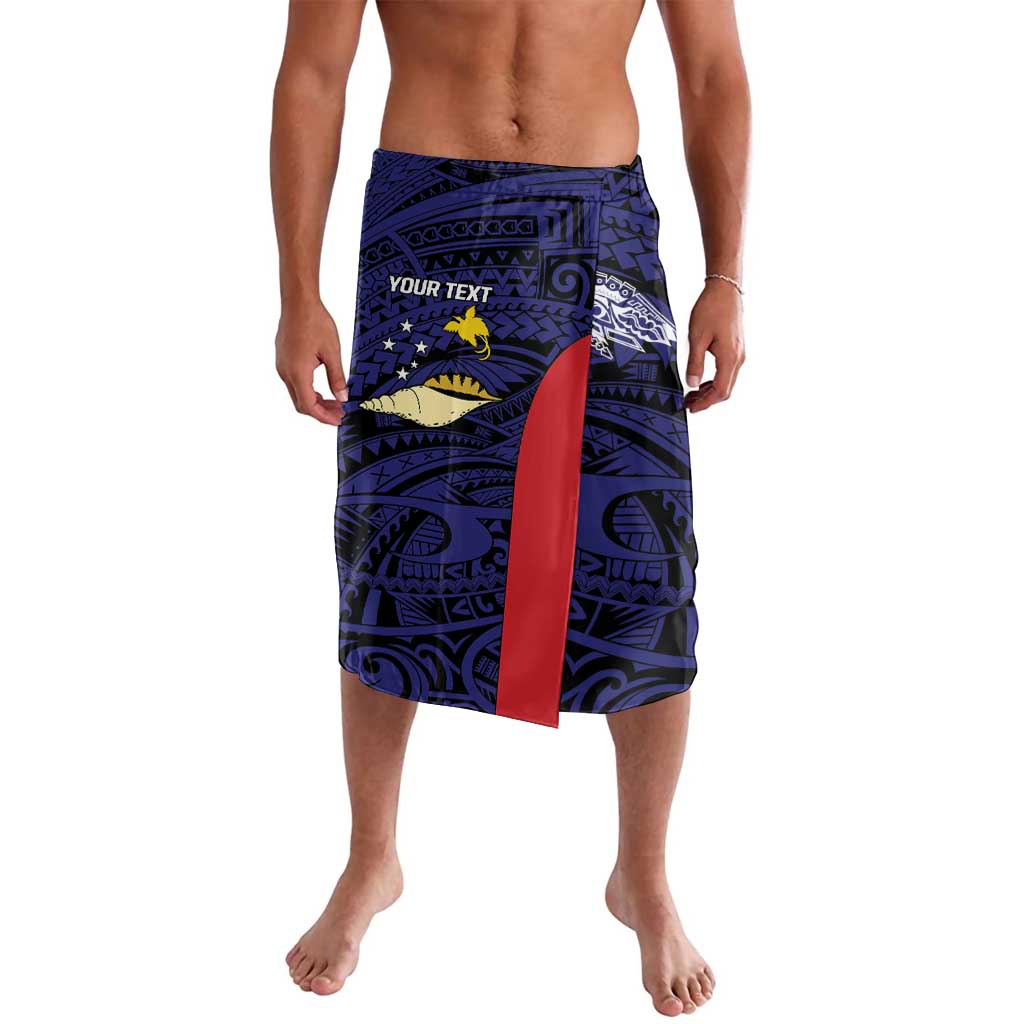 Personalised PNG West New Britain Province Lavalava Bird of Paradise Tattoo Flag Motif LT9 Blue - Polynesian Pride