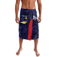 Personalised PNG West New Britain Province Lavalava Bird of Paradise Tattoo Flag Motif LT9 Blue - Polynesian Pride