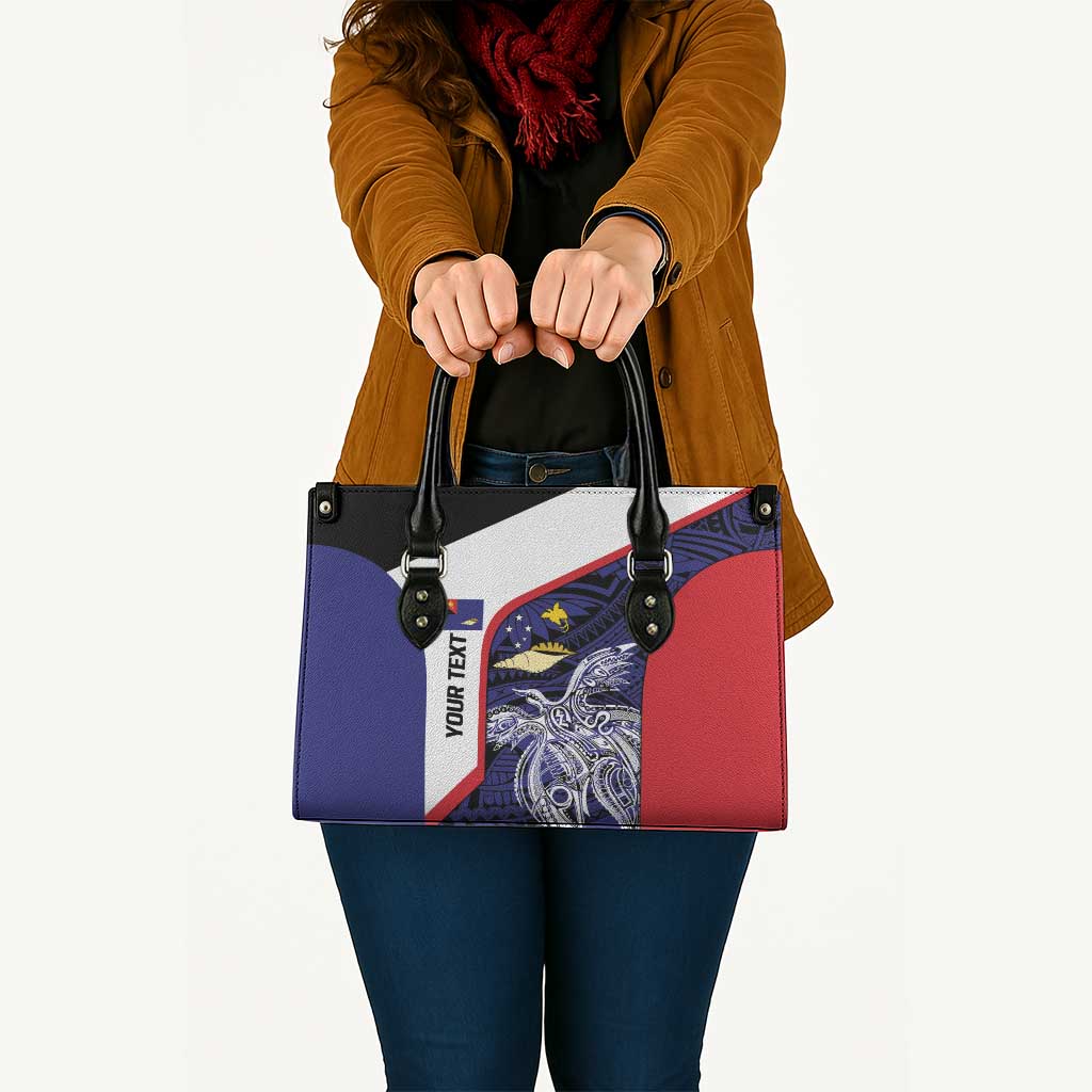 Personalised PNG West New Britain Province Leather Bag Bird of Paradise Tattoo Flag Motif LT9 - Polynesian Pride