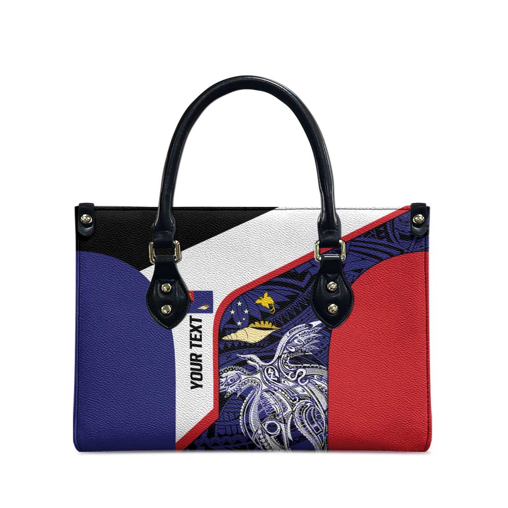 Personalised PNG West New Britain Province Leather Bag Bird of Paradise Tattoo Flag Motif LT9 - Polynesian Pride
