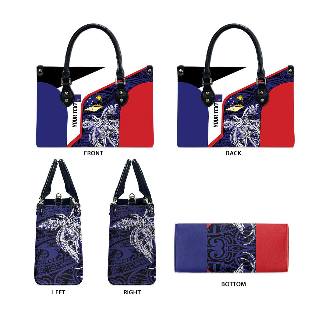 Personalised PNG West New Britain Province Leather Bag Bird of Paradise Tattoo Flag Motif LT9 - Polynesian Pride