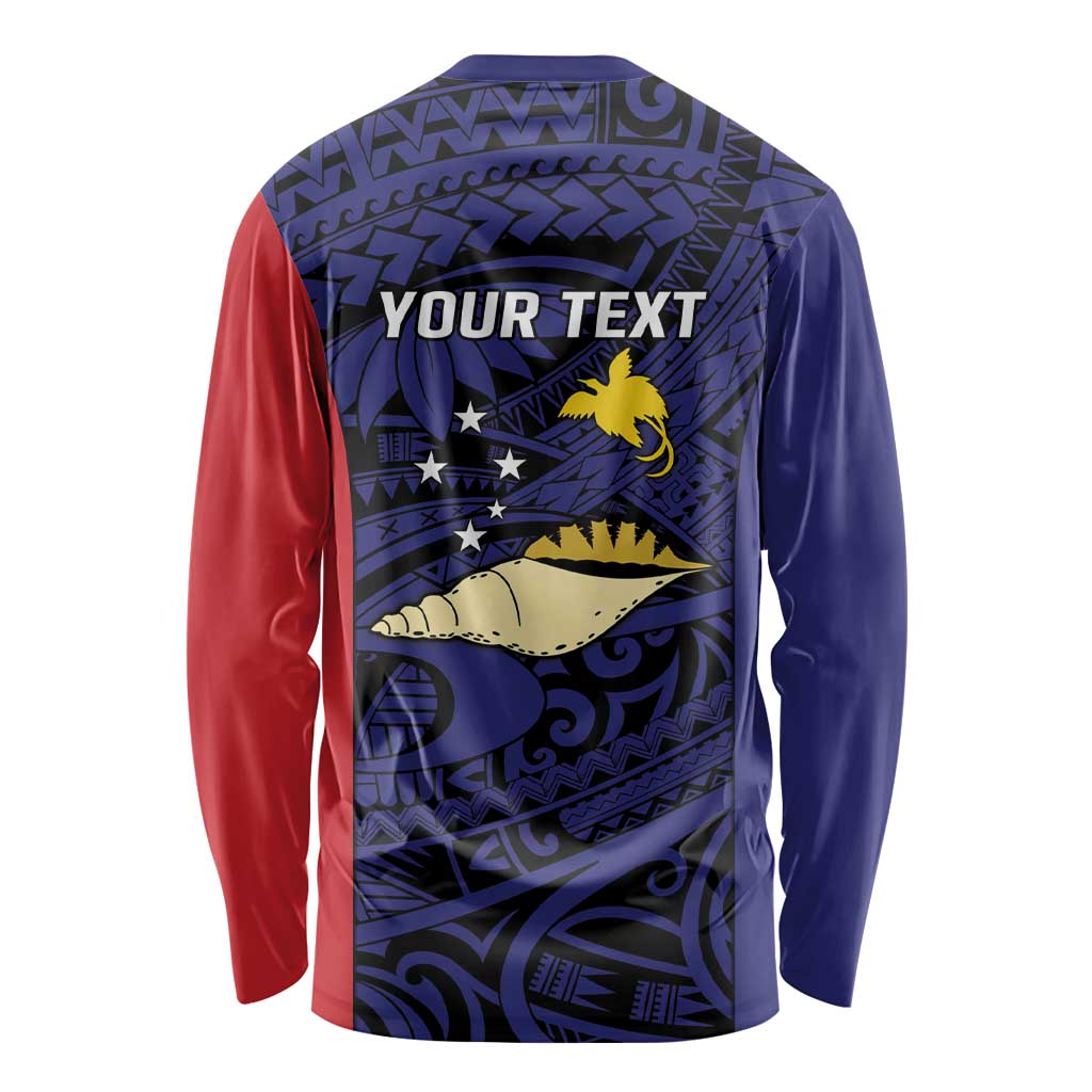 Personalised PNG West New Britain Province Long Sleeve Shirt Bird of Paradise Tattoo Flag Motif LT9 - Polynesian Pride