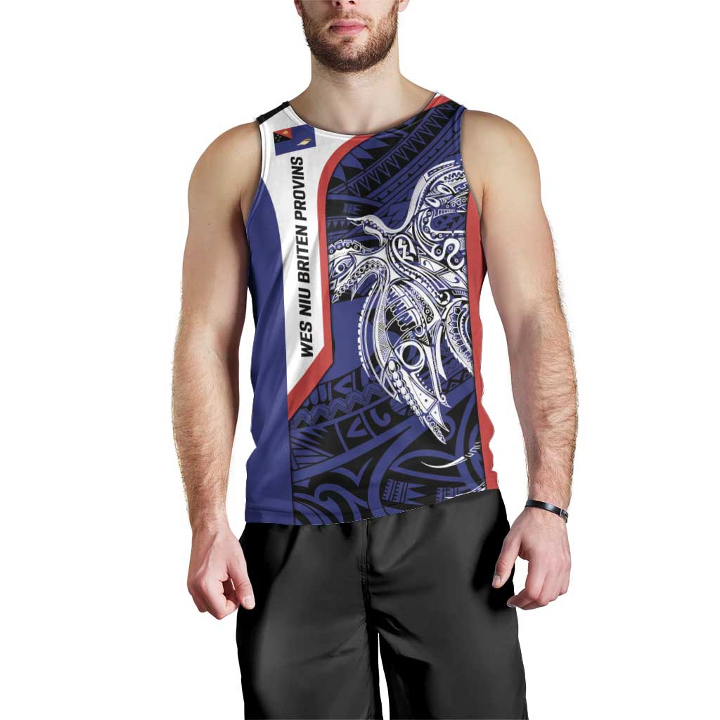 Personalised PNG West New Britain Province Men Tank Top Bird of Paradise Tattoo Flag Motif LT9 - Polynesian Pride