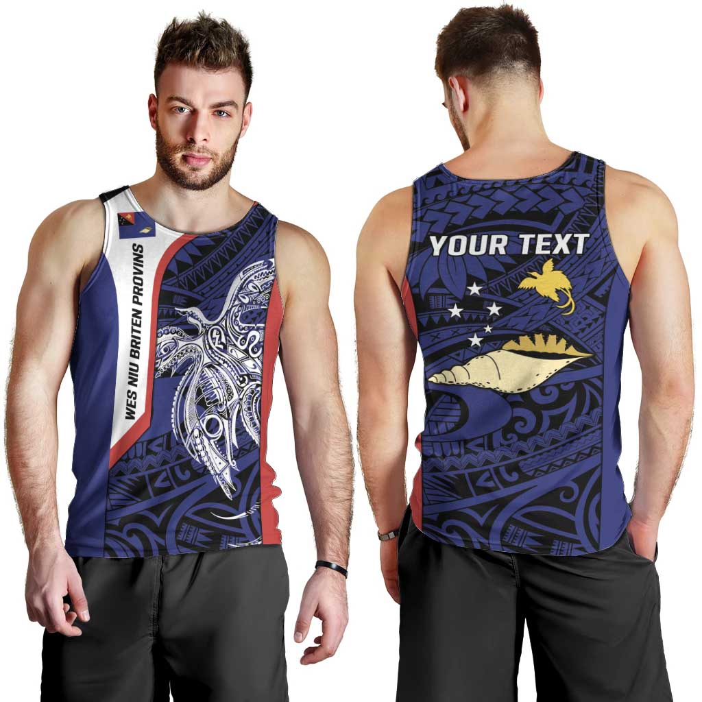 Personalised PNG West New Britain Province Men Tank Top Bird of Paradise Tattoo Flag Motif LT9 - Polynesian Pride