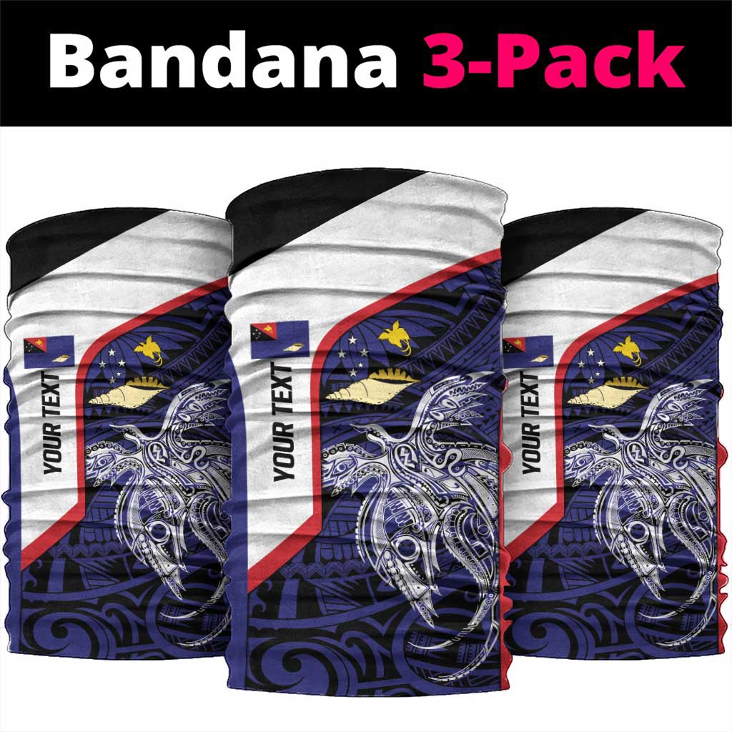 Personalised PNG West New Britain Province Neck Gaiter Bird of Paradise Tattoo Flag Motif LT9 package One Size: 25*50cm Blue - Polynesian Pride