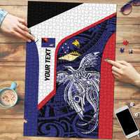Personalised PNG West New Britain Province Puzzle Bird of Paradise Tattoo Flag Motif LT9 Blue - Polynesian Pride