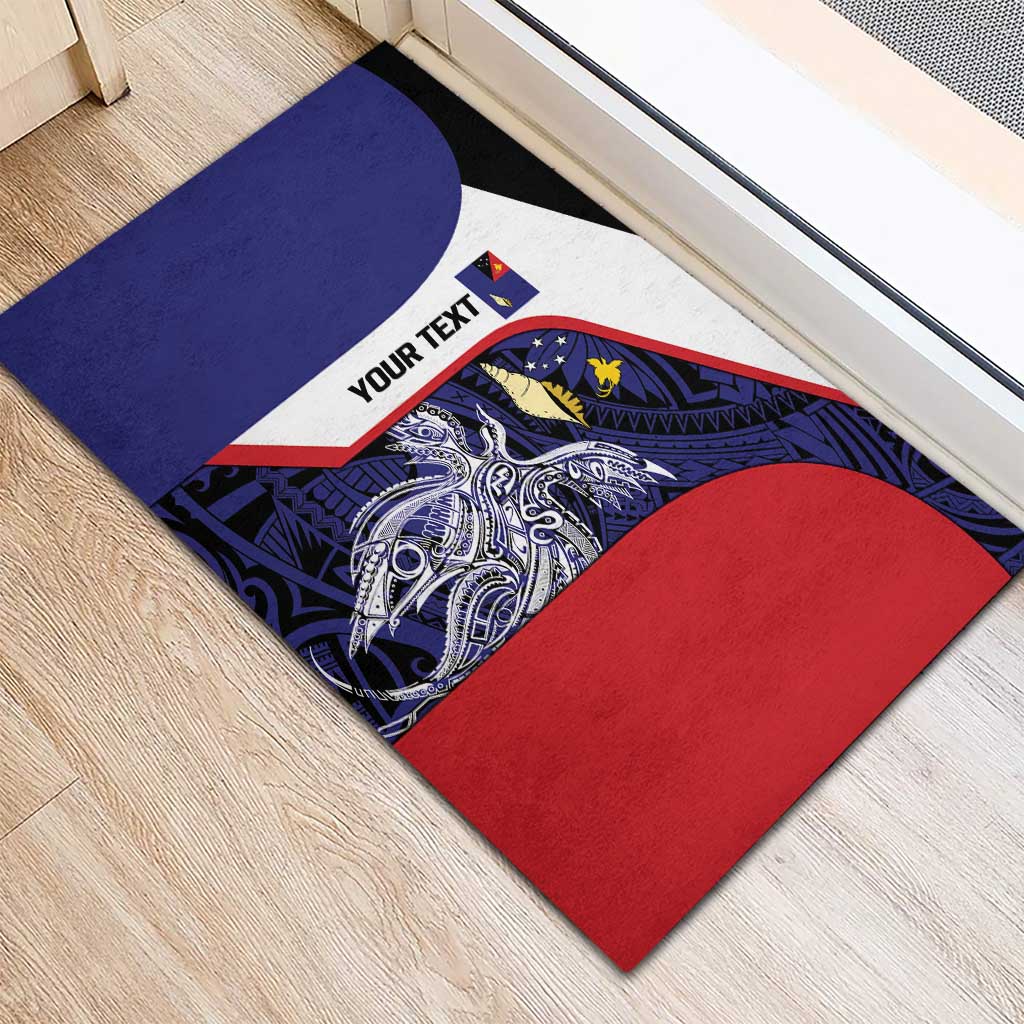 Personalised PNG West New Britain Province Rubber Doormat Bird of Paradise Tattoo Flag Motif LT9 - Polynesian Pride