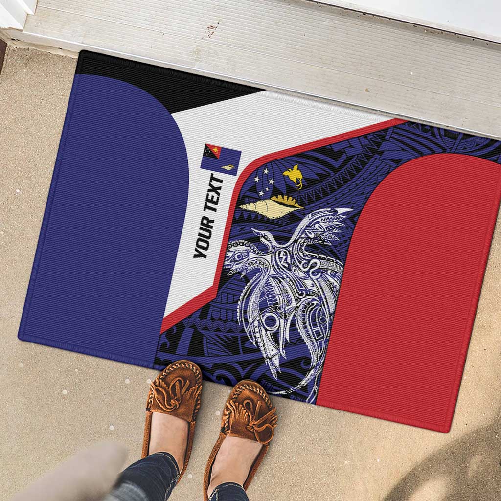 Personalised PNG West New Britain Province Rubber Doormat Bird of Paradise Tattoo Flag Motif LT9 - Polynesian Pride