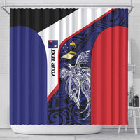 Personalised PNG West New Britain Province Shower Curtain Bird of Paradise Tattoo Flag Motif LT9 - Polynesian Pride
