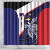 Personalised PNG West New Britain Province Shower Curtain Bird of Paradise Tattoo Flag Motif LT9 - Polynesian Pride