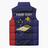 Personalised PNG West New Britain Province Sleeveless Puffer Jacket Bird of Paradise Tattoo Flag Motif LT9 - Polynesian Pride
