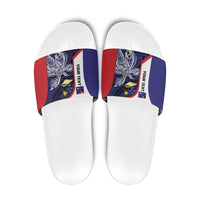 Personalised PNG West New Britain Province Slide Sandals Bird of Paradise Tattoo Flag Motif LT9 Blue - Polynesian Pride