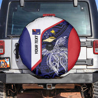 Personalised PNG West New Britain Province Spare Tire Cover Bird of Paradise Tattoo Flag Motif LT9 Blue - Polynesian Pride
