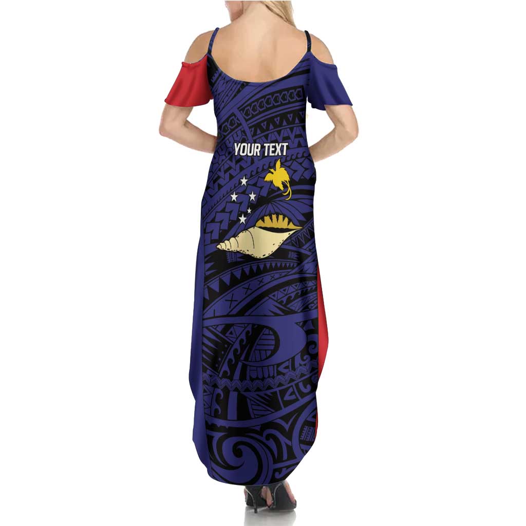 Personalised PNG West New Britain Province Summer Maxi Dress Bird of Paradise Tattoo Flag Motif LT9 - Polynesian Pride