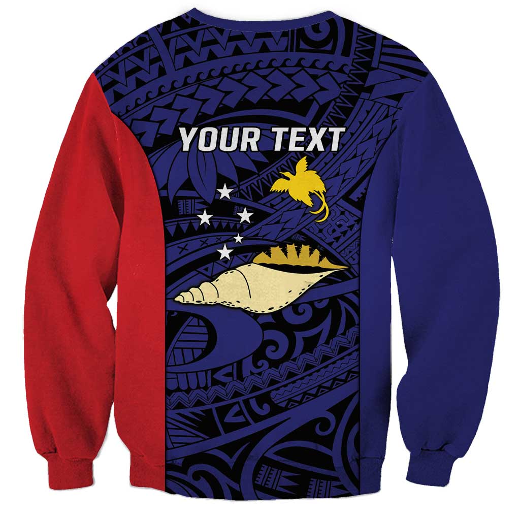 Personalised PNG West New Britain Province Sweatshirt Bird of Paradise Tattoo Flag Motif LT9 - Polynesian Pride