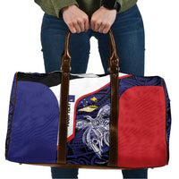 Personalised PNG West New Britain Province Travel Bag Bird of Paradise Tattoo Flag Motif LT9 Blue - Polynesian Pride