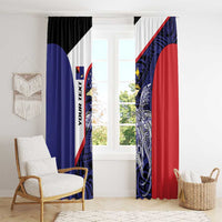 Personalised PNG West New Britain Province Window Curtain Bird of Paradise Tattoo Flag Motif LT9 - Polynesian Pride