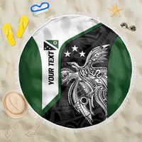 Personalised PNG Western Highlands Province Beach Blanket Bird of Paradise Tattoo Flag Motif LT9 One Size 150cm Green - Polynesian Pride