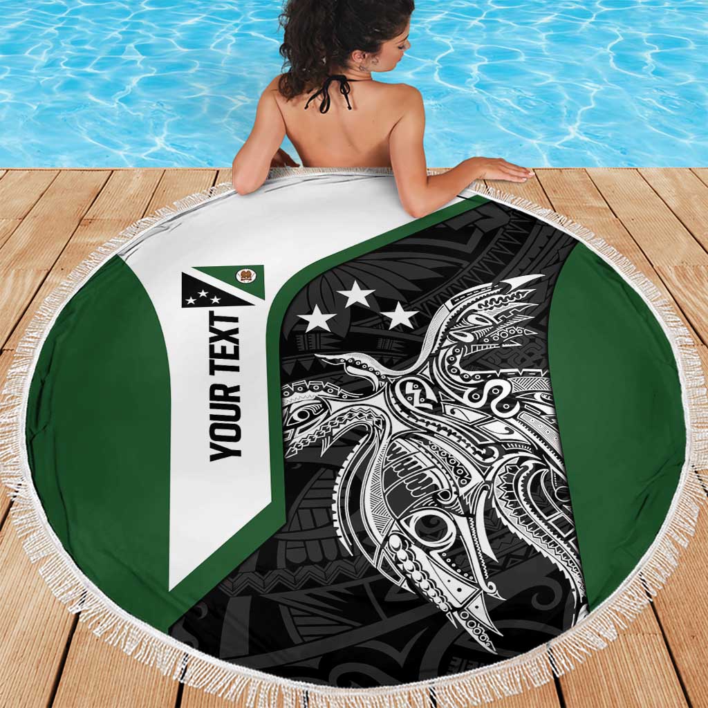Personalised PNG Western Highlands Province Beach Blanket Bird of Paradise Tattoo Flag Motif LT9 - Polynesian Pride
