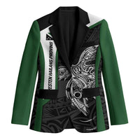 Personalised PNG Western Highlands Province Blazer Bird of Paradise Tattoo Flag Motif LT9 Unisex Green - Polynesian Pride