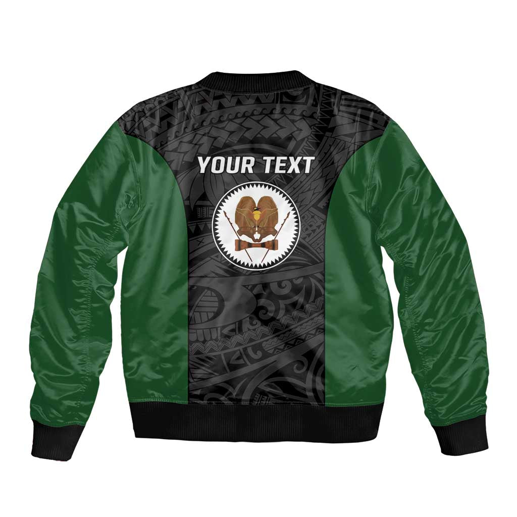 Personalised PNG Western Highlands Province Bomber Jacket Bird of Paradise Tattoo Flag Motif LT9 - Polynesian Pride