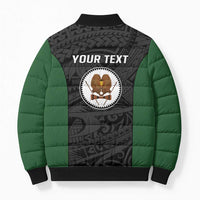 Personalised PNG Western Highlands Province Bomber Puffer Jacket Bird of Paradise Tattoo Flag Motif LT9 - Polynesian Pride
