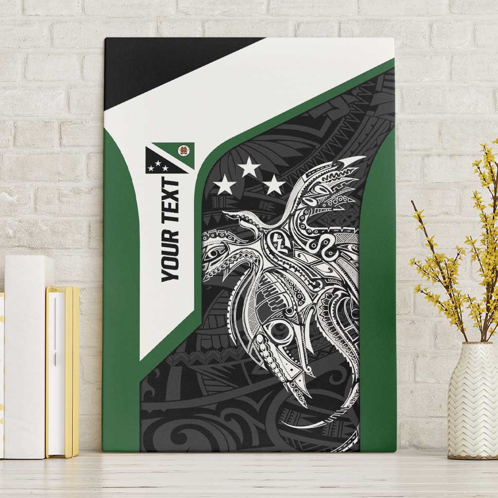 Personalised PNG Western Highlands Province Canvas Wall Art Bird of Paradise Tattoo Flag Motif LT9 Without Frame Green - Polynesian Pride