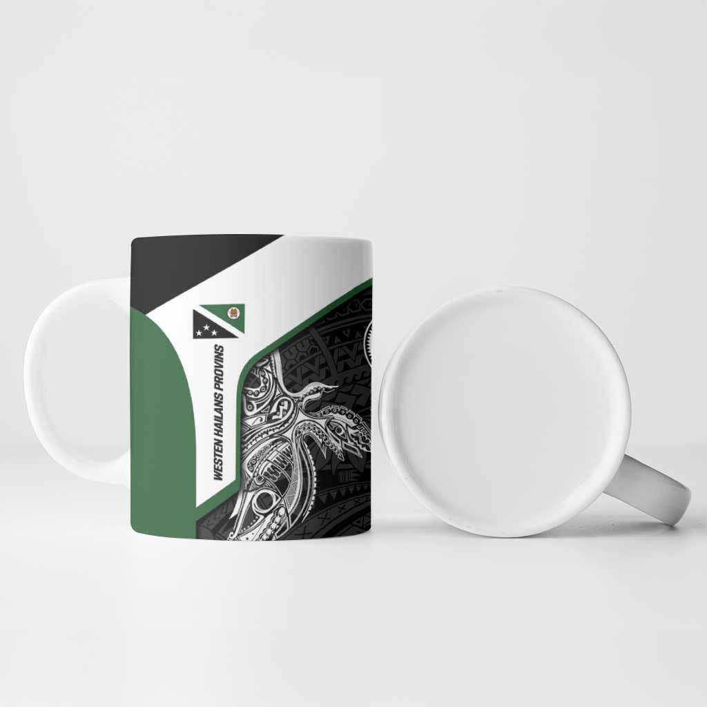 Personalised PNG Western Highlands Province Ceramic Mug Bird of Paradise Tattoo Flag Motif LT9 - Polynesian Pride