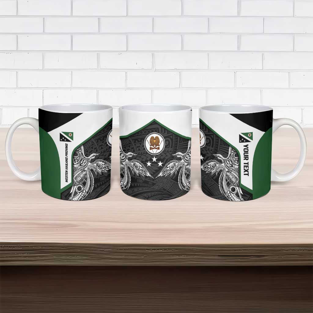 Personalised PNG Western Highlands Province Ceramic Mug Bird of Paradise Tattoo Flag Motif LT9 - Polynesian Pride