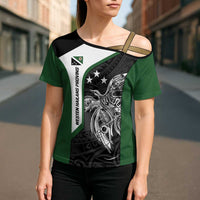 Personalised PNG Western Highlands Province Cross Shoulder Shirt Bird of Paradise Tattoo Flag Motif LT9 - Polynesian Pride