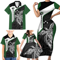 Personalised PNG Western Highlands Province Family Matching Short Sleeve Bodycon Dress and Hawaiian Shirt Bird of Paradise Tattoo Flag Motif LT9 - Polynesian Pride